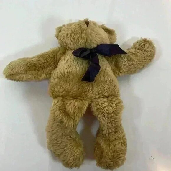 VINTAGE BOYDS BEARS IN THE ATTIC BEIGE BEAR NAVY RIBBON - Picture 3 of 4